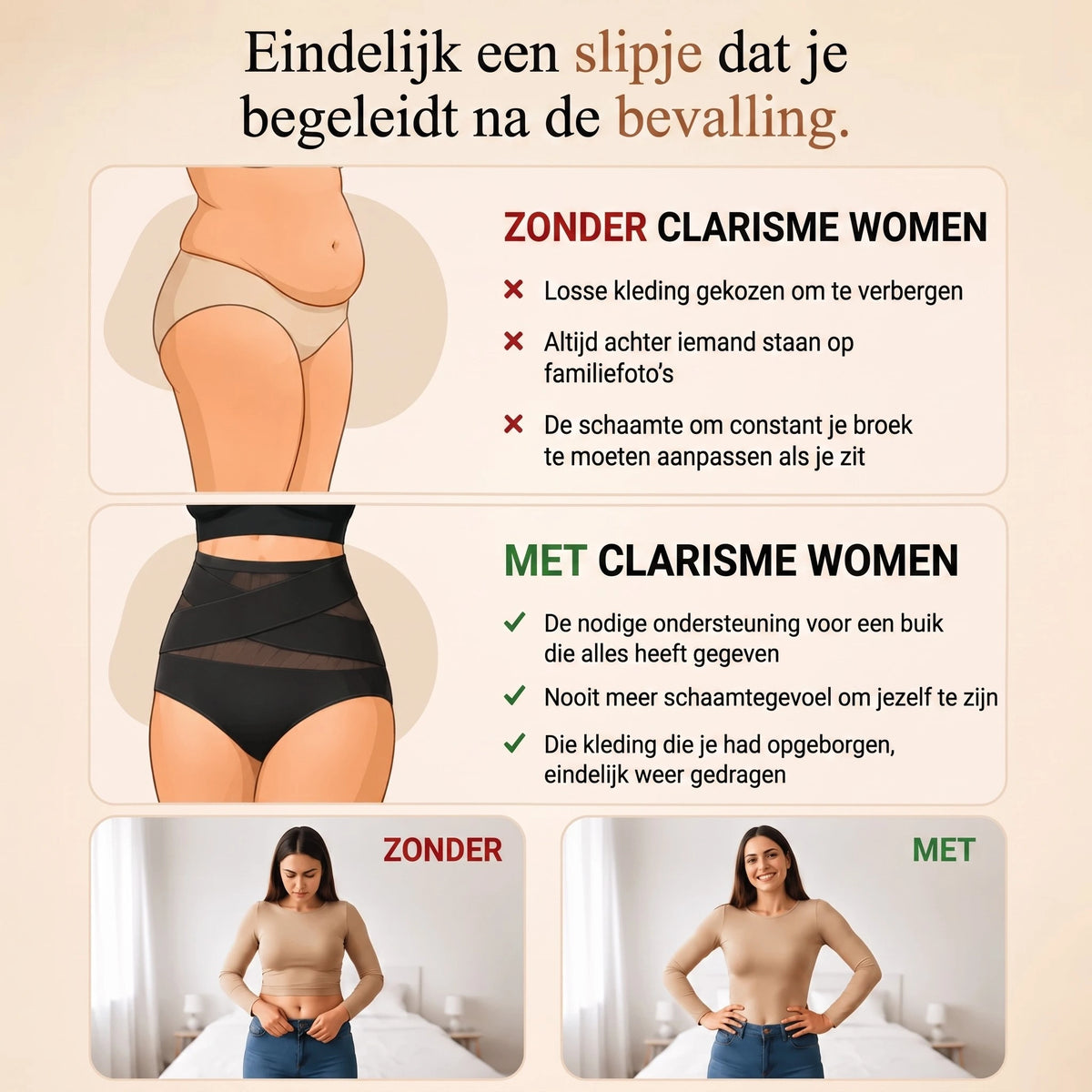 Postpartum Corrigerend Slipje met 360° Kruisband