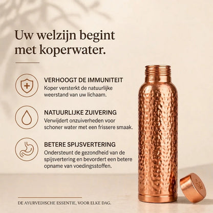 Koperen Waterfles – Clarisme™ | Natuurlijk Gezuiverd Water, Zonder Plastic