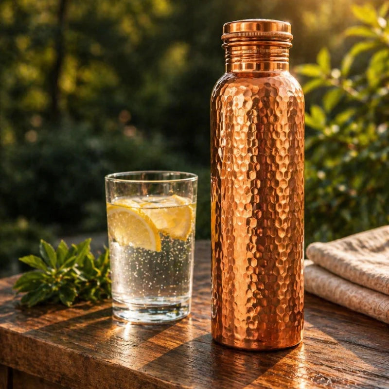 Koperen Waterfles – Clarisme™ | Natuurlijk Gezuiverd Water, Zonder Plastic